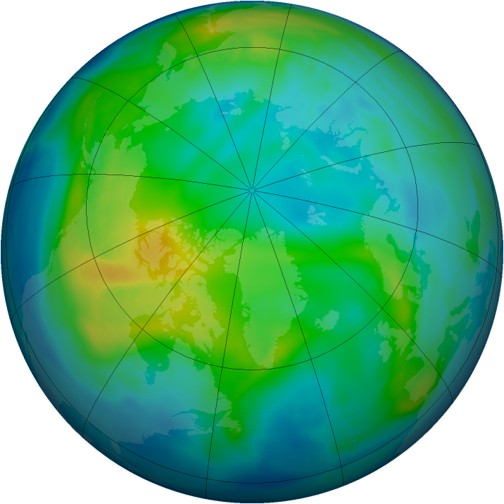Arctic ozone map for 13 November 2005